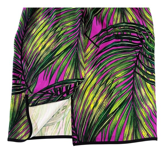 Worthington Purple Paradise Palm Pencil Career Skirt XL Polyester/Spandex - Picture 6 of 6